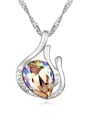 thumb Simple Water Drop austrian Crystal Pendant Necklace 2