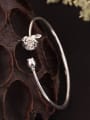 thumb S925 Silver Rose Flower Opening bangle 1
