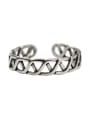 thumb Simple Hollow Woven Silver Opening Ring 0