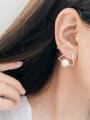 thumb Triangle Freshwater Pearl Stud Earrings 1