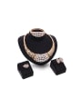 thumb Alloy Imitation-gold Plated Fashion Rhinestone Grid-shaped Four Pieces Jewelry Set 0