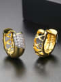 thumb Copper inlaid AAA zircon texture gold pattern Earring 2