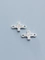 thumb 925 Sterling Silver With  Cubic Zirconia Simplistic Cross Beads 3