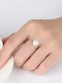 thumb Pure silver freshwater pearl minimalist  free size ring 1