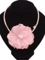 thumb Exaggerated Handmade Lace Flower Pendant Necklace 3