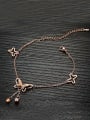 thumb Elegant Butterfly Rhinestones Rose Gold Plated Anklet 0