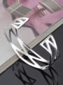 thumb Simple Hollow Silver Plated Copper Opening Bangle 2