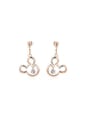 thumb Exquisite Mickey Mouse Shaped Crystal Drop Earrings 0