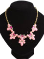 thumb Fashion Colorful Resin Flowery Pendant Gold Plated Necklace 0