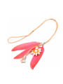 thumb Creative Shell Feather Flower Pendant Long Necklace 0