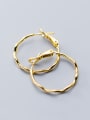 thumb 925 Sterling Silver With Gold Plated Simplistic Round Hoop Earrings 0