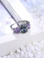 thumb Fashion Purple Glass Stone Platinum Plated Ring 1