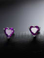 thumb Heart-shaped Amethyst Gemstone stud Earring 1