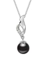 thumb Simple Imitation Pearl-accented Crystals Pendant Alloy Necklace 3