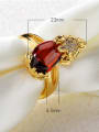 thumb 24K Gold Plated Red Carnelian Personalized Ring 2