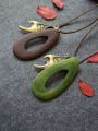 thumb Retro Wooden Water Drop Shaped Necklace 1
