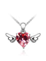 thumb Simple Heart austrian Crystal Little Wings Pendant Alloy Necklace 2