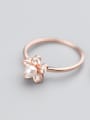 thumb Elegant Rose Gold Plated Shell Flower Shaped S925 Silver Ring 1