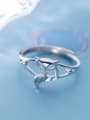 thumb 925 Sterling Silver With Platinum Plated Cute Hollow Animal Free Size Rings 2