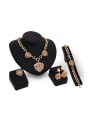 thumb Alloy Imitation-gold Plated Vintage style Flower-shaped Four Pieces Jewelry Set 0