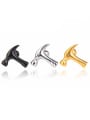 thumb Stainless Steel With Gold Plated Personality Irregular hammer Stud Earrings 0
