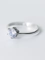 thumb Fashionable Round Shaped Rhinestone S925 Silver Ring 0