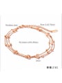 thumb Stainless Steel With Rose Gold Plated Personality Charm Anklets 2