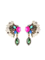 thumb Fan-shape Colorful Drop Chandelier earring 0