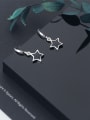 thumb 925 Sterling Silver With Silver Plated Simplistic Black Star Stud Earrings 2