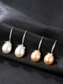 thumb Sterling Silver Plated 18K Gold Natural Freshwater Pearl Earrings 0
