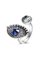 thumb Personality Open Design  Eye Shaped Zircon Ring 0