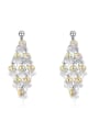 thumb Exaggerated Cubic austrian Crystals Flowers Alloy Earrings 0