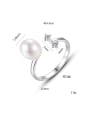 thumb Pure silver freshwater pearl minimalist  free size ring 4