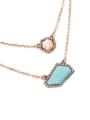thumb Alloy Fashion Double Layer Iirregular Stones Sweater Necklace 1
