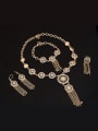 thumb Alloy Imitation-gold Plated Vintage style Tassels Hollow Flower Four Pieces Jewelry Set 1