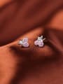thumb Heart-shape Micro Pave Amethysts Stud Earrings 2