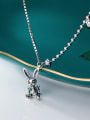 thumb 925 Sterling Silver With Antique Silver Plated Cute Animal Rabbit Necklaces 0