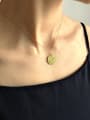 thumb Pure silver plated 18k-gold relief constellation round Necklace 1