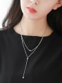 thumb Simple Double Layer Silver Necklace 1