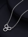 thumb 2018 Copper Alloy White Gold Plated Simple style Zircon Necklace 1
