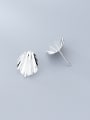 thumb 925 Sterling Silver With White Platinum Plated Simplistic Irregular Stud Earrings 1