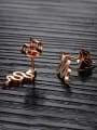 thumb Personalized Little Snake Titanium Rose Gold Plated Stud Earrings 1
