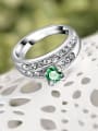 thumb Elegant Green Zircon Platinum Plated Ring 1