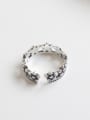 thumb Retro style Little Flowers Silver Opening Ring 1