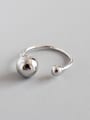 thumb Sterling Silver with simple bead free size rings 0