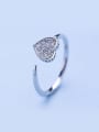 thumb All-match Heart Shaped Silver Ring 0