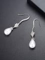 thumb Copper With White Gold Plated Delicate Water Drop Drop Earrings 3