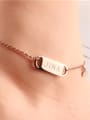 thumb Letters Engraved Smooth Simple Anklet 1