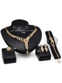 thumb Alloy Imitation-gold Plated Fashion Leaf-shaped Four Pieces Jewelry Set 2