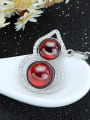 thumb Red Garnet Zircons Calabash-shape Pendant 1